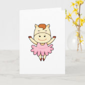 Carte Cheval en ballerine en ballet (Fleur jaune)