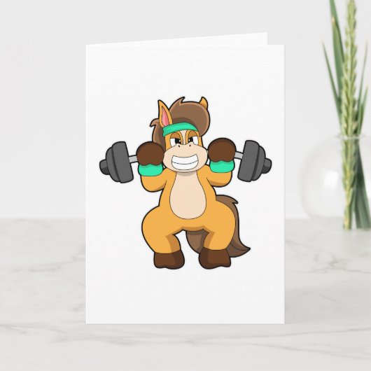 Carte Cheval en Bodybuilder avec Barbell (Devant)