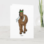 Carte Cheval en coureur avec serviette (Dos)