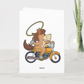 Carte Cheval en cow-boy avec Lasso et moto (Dos)