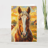 Carte Cheval en impasto dans une ferme (Devant)