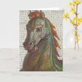 Carte Cheval En Mosaïque, Blanc À L'Intérieur (Fleur jaune)