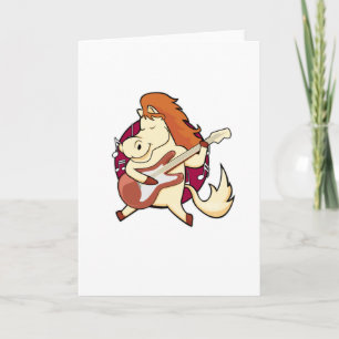 Carte Cheval en musique avec guitare