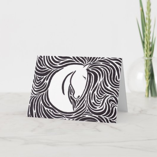 Carte Cheval en stylo brosse (Devant)