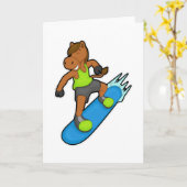 Carte Cheval en tant que snowboardeur avec snowboard (Fleur jaune)