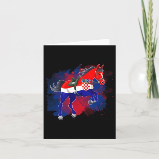 Carte Cheval équitation Croatie Drapeau (Devant)
