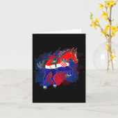 Carte Cheval équitation Croatie Drapeau (Fleur jaune)