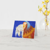 Carte Cheval et Ange (Fleur jaune)