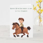 Carte Cheval et Cavalier de Style Dessin Animé Amusant (Fleur jaune)