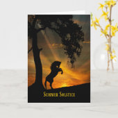 Carte Cheval et chêne solstice d'été (Fleur jaune)
