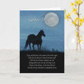 Carte Cheval et Lune poème de bénédiction solstice hiver (Fleur jaune)