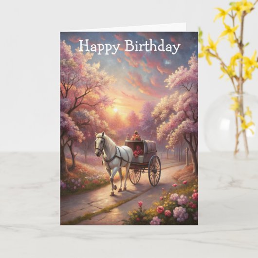 Carte Cheval et Panier (Fleur jaune)