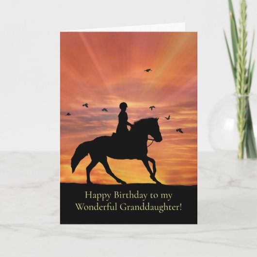 Carte Cheval et Rider Grand-fille Anniversaire (Devant)