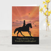 Carte Cheval et Rider Grand-fille Anniversaire (Fleur jaune)