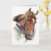 Carte Cheval favori (Fleur jaune)