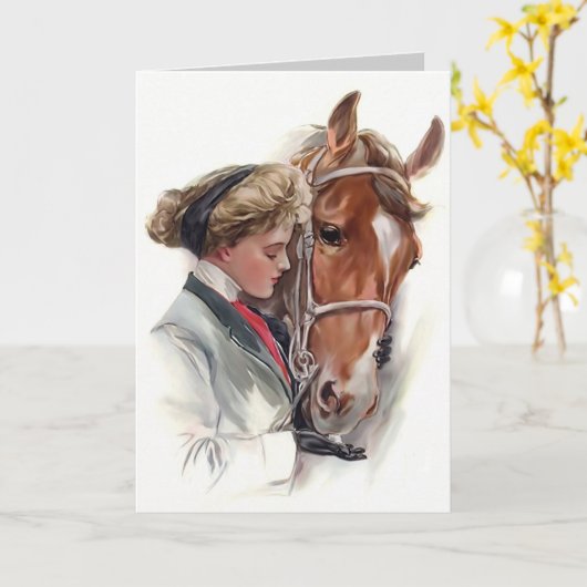 Carte Cheval favori (Fleur jaune)