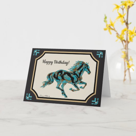 Carte Cheval inspirant (Fleur jaune)