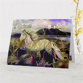 Carte Cheval islandais Art Déco (Fleur jaune)