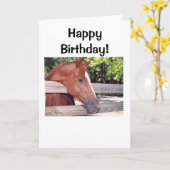 Carte Cheval, joyeux anniversaire ! (Fleur jaune)