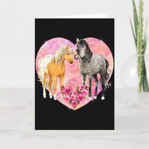 Carte Cheval Magique Deux Amoureux Et Fleurs - Saint Val