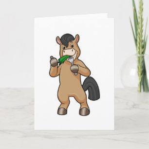 Carte Cheval mangeant végétalien