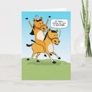 Carte Cheval mignon et amusant équitation Anniversaire