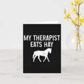 Carte Cheval Mon Thérapeute Mange Hay Funny Horseck équi (Fleur jaune)