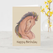 Carte Cheval Mustang (Fleur jaune)