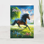 Carte Cheval Mustang Joyeux anniversaire (Devant)