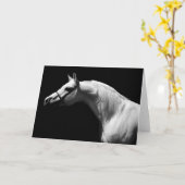 Carte Cheval noir et blanc (Fleur jaune)