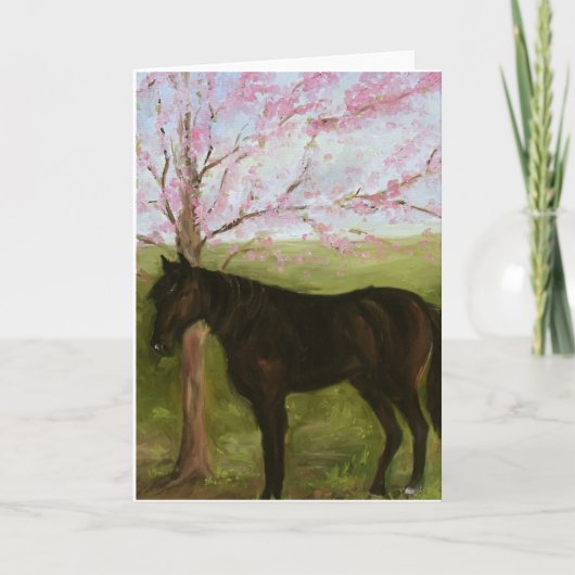 Carte Cheval noir et Cherry Tree (Devant)