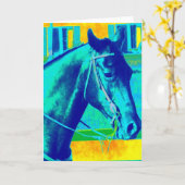 Carte Cheval Occidental Coloré Toutes les occasions (Fleur jaune)