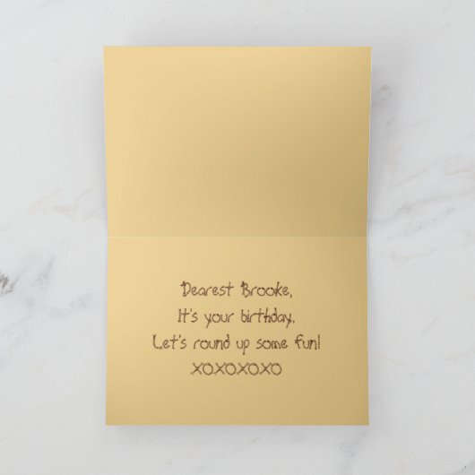 Carte Cheval Palomino Brooke Joyeux Anniversaire (Intérieur)