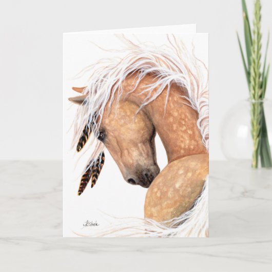 Carte Cheval Palomino Majestueux par BiHrLe Card (Devant)