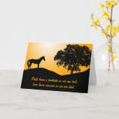 Carte Cheval par la silhouette d'arbre (Fleur jaune)