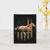 Carte Cheval Patriotique Drapeau Américain Équitation Gi (Fleur jaune)