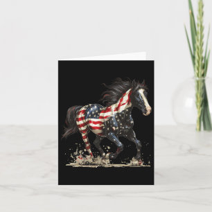 Carte Cheval Patriotique Drapeau Usa Cheval Vintage 4 Ju