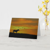 Carte Cheval penser à vous (Fleur jaune)