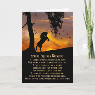 Carte Cheval Poème Bénédiction Équinoxe Printemps