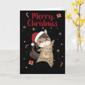 Carte Cheval Poney Noël Neige Hiver Animaux Chevaux Ca (Fleur jaune)