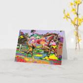 Carte cheval Portrait 3 (Fleur jaune)