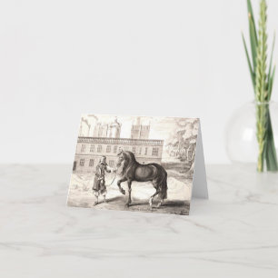 Carte Cheval PRE andalou - Gravure espagnole Vintage