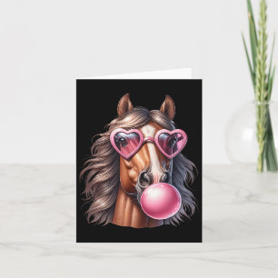 Carte Cheval Rétro Feu Bubble Gomme Avec Sungles Horse