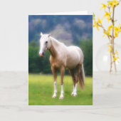 Carte Cheval rêveur de palomino (Fleur jaune)