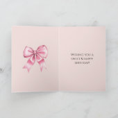 Carte Cheval Ruban Rose Clôture Anniversaire (Intérieur)