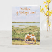 Carte Cheval sauvage de l'île d'Assateague (Fleur jaune)