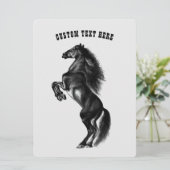 Carte Cheval sauvage dressée avec texte personnali (Debout devant)