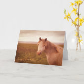 Carte cheval sauvage vintage (Fleur jaune)