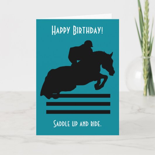 Carte Cheval Show Chasseur Jumper Silhouette Anniversair (Devant)
