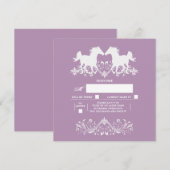 Carte Cheval silhouette moderne tourbillons floraux (Devant / Derrière)